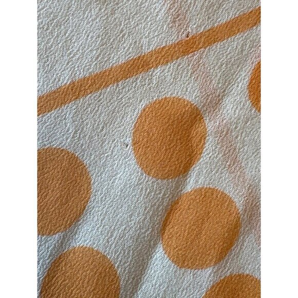 Vintage Orange Polka Dot Scarf Made in Japan Rolled Hem - Picture 3 of 4